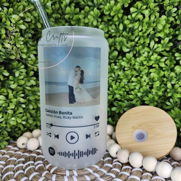 Custom Spotify Glass Can Cup 16oz