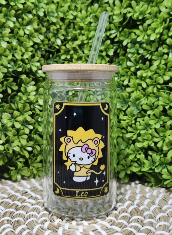 Zodiac Leo Glass Can Cup